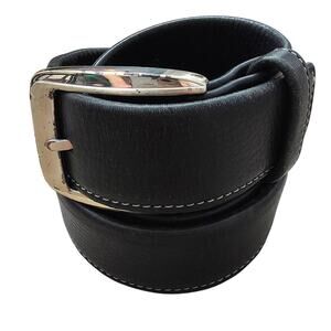 Vintage Brighton Black Leather Belt sz 38 Minimalist Casual Business Formal